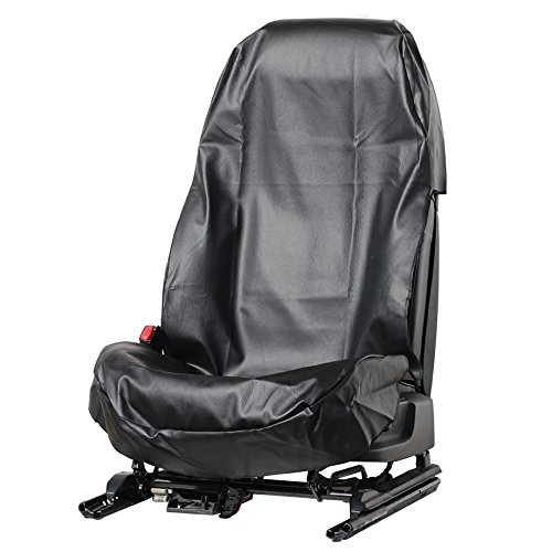 L&P Car Design GmbH L&P Lot de 2 Housses de siège en Cuir synthétique Solide Beige Gris Noir en Cuir ECO Imperméable + Facile d'entretien + Robuste + Durable + PU Noir