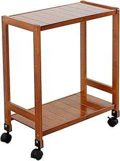 CPU Holder BAMBOO CPU Stojak Dwuwarunek Regulowany Uchwyt CPU Koszyk Mobilny Desktop Tower PC Host Floor Stojak z blokującymi kołami Caster, Brown Stojak na Komputer (Color : A)