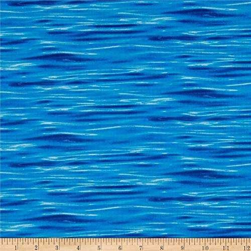 Elizabeth Studio Landscape Medley Water Deep Blue, Fabric by the Yard