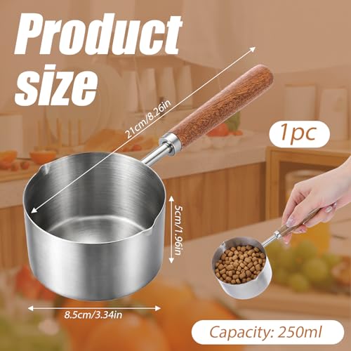Vaso medidor para alimento de perro 250 ml acero inoxidable miniatura 2