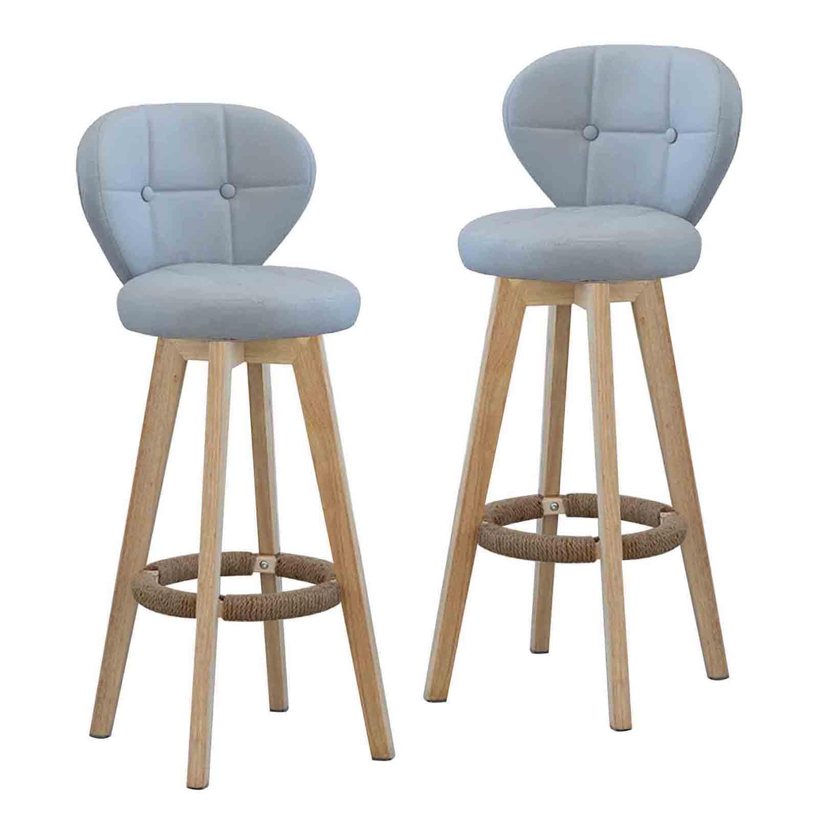 Amazon｜バーチェア 2個セット、360°回転ハイスツール、布張りの