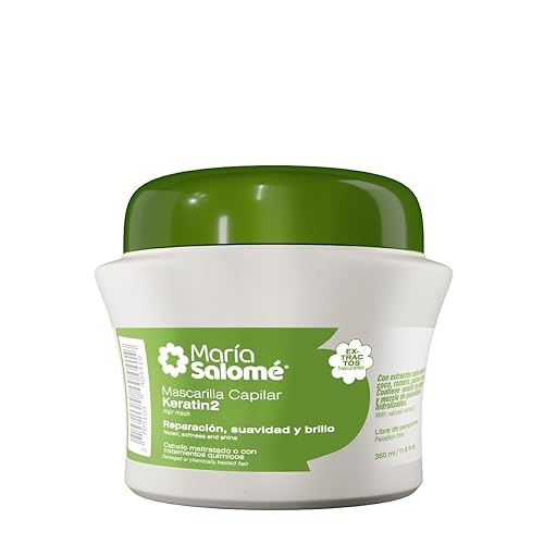 Maria Salome Mascarilla capilar de queratina reparadora y acondicionadora Mascarilla Capilar Keratin 2 Doble Reparación 11.8oz-11.8 fl oz
