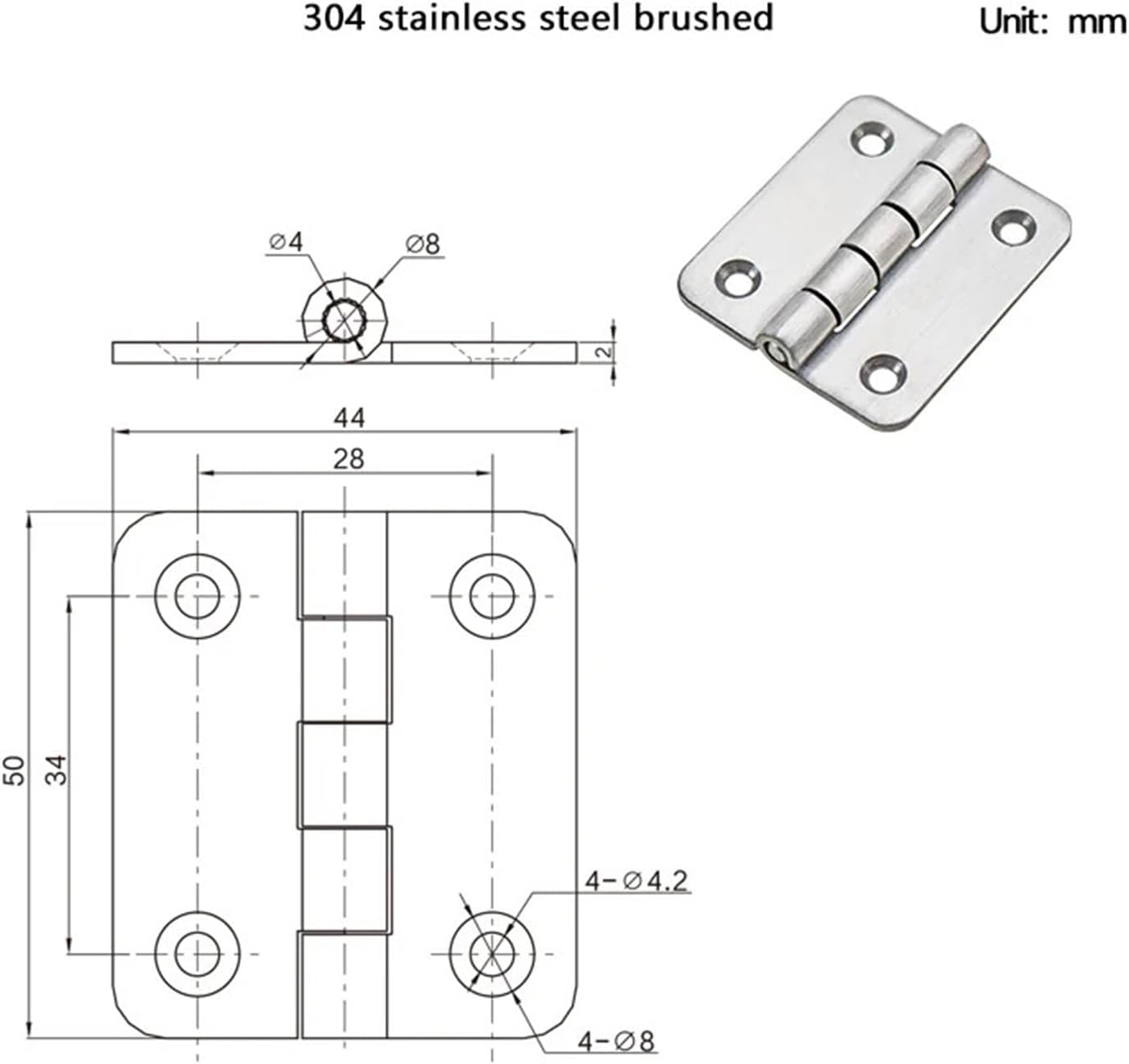 Hinges for Stainless Steel Hinge Power Supply Enclosures Distribution Boxes and Cabinets 1Pcs