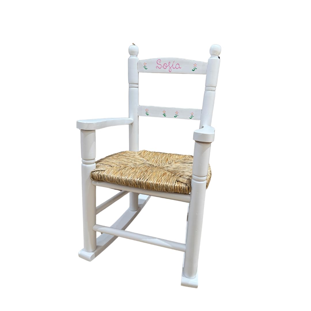 Mecedora Personalizada EN Madera 4 Colores 37X47X58 (Blanco)