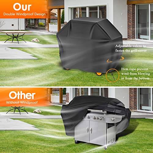 Image of Aoretic Grill Cover, 58 inch BBQ Gas Grill Cover for Outdoor Grill, Grill Cover Barbecue Waterproof, Anti-UV for Weber Char-Broil Monument Nexgrill Spun Charbroil