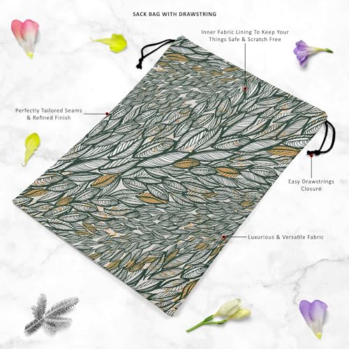 Image of ArtzFolio Flying Leaves D3 | Reusable Sack Bag | Bag for Gym, Storage, Vegetable & Travel