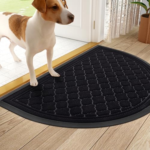 Homaxy Half Round Door Mats Indoor Outdoor, Heavy Duty Non Slip