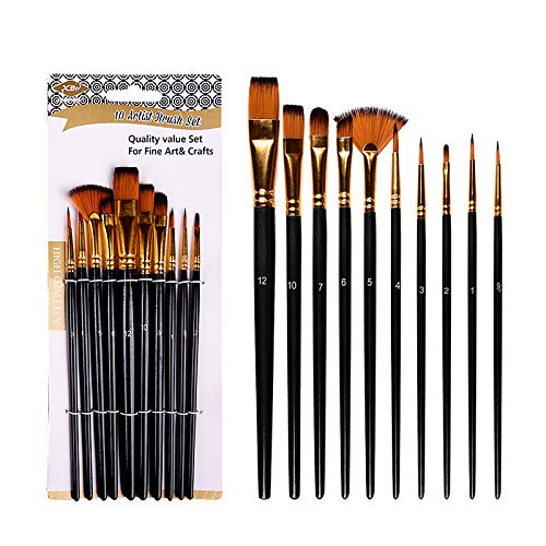 Buy 13 Pieces Art Long Handled Paint Brush, Oil Acrylic Watercolor