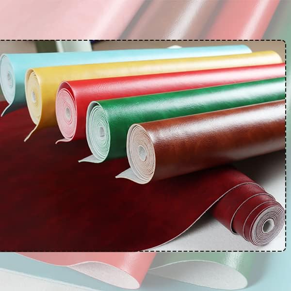 Miniatura 7 de Ramya Rollo de hoja de piel sintética azul cielo liso de 12 x 53 pulgadas, tela de piel sintética muy adecuada para hacer, aretes de cuero, lazos,