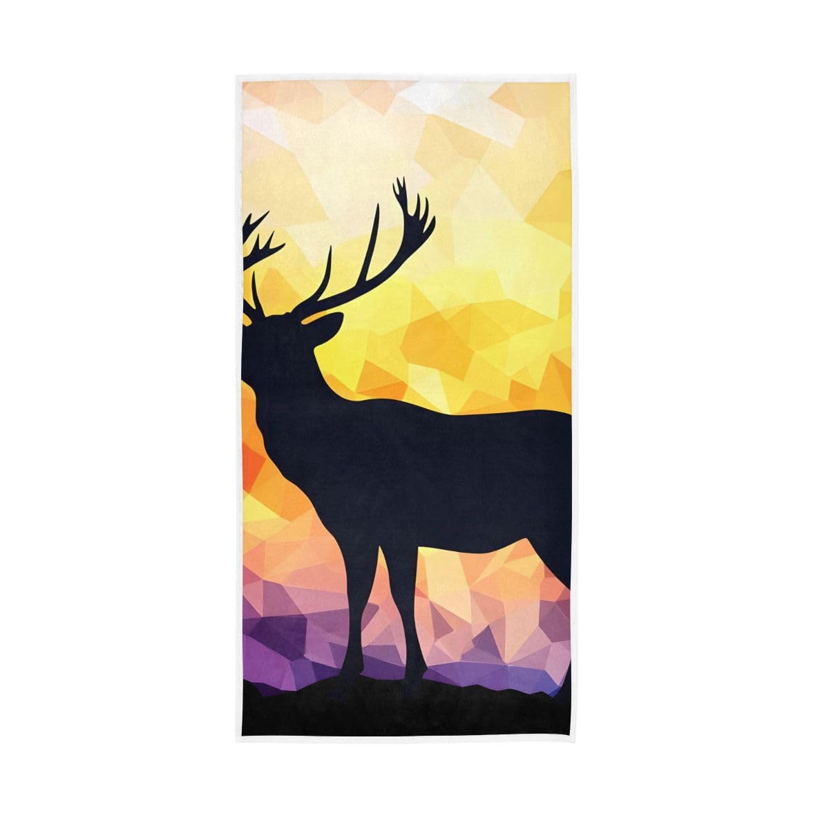 LSRCPD Deer Silhouette Colorful Hand Towels Decorative, Hand Towel for Bathroom, Shower, Hotel, Spa 15 x 30 Inches
