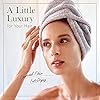 myHomeBody Hair Towel Wrap | Luxury Rapid-Dry Hair-Drying Turban | Ultra Soft and Quick Drying Absorbent Charcoal Fiber, with Coconut Shell Button â 2 Pack