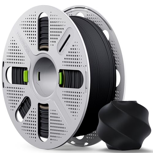 MarsWork Matte PLA Filament with Quick-Swap Reusable Spool 1kg (2.2lbs), 1.75mm 3D Printing Filament, Compatible with Bambu Lab 3D Printers – Black