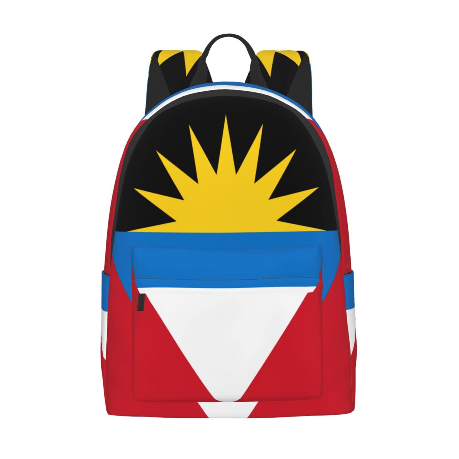 LOUJIN Backpack Flag of Antigua and Barbuda Large Canvas Student Bookbag Lightweight Casual Backpack for Boys Girls Adults