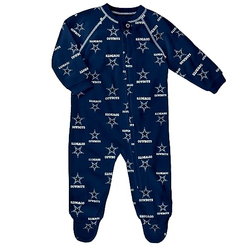 Image of Outerstuff Newborn & Infant NFL Allover Print Raglan Full-Zip Sleeper