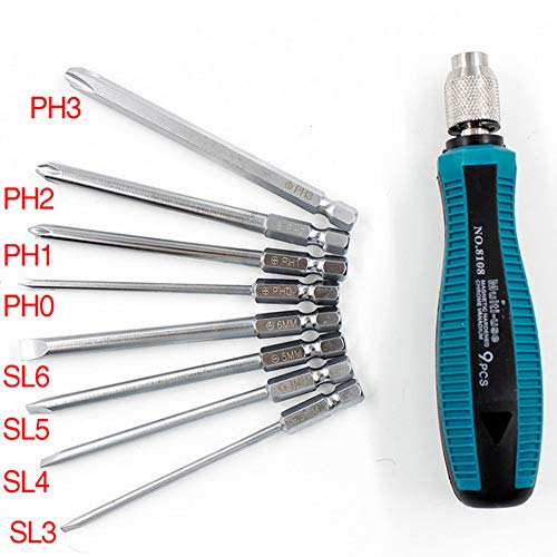 9 in 1 Precision Screwdriver Bit Set Handle Multi-function Screw Driver Magnetic Multi-use Slotted Phillips Hand Tools No.8108