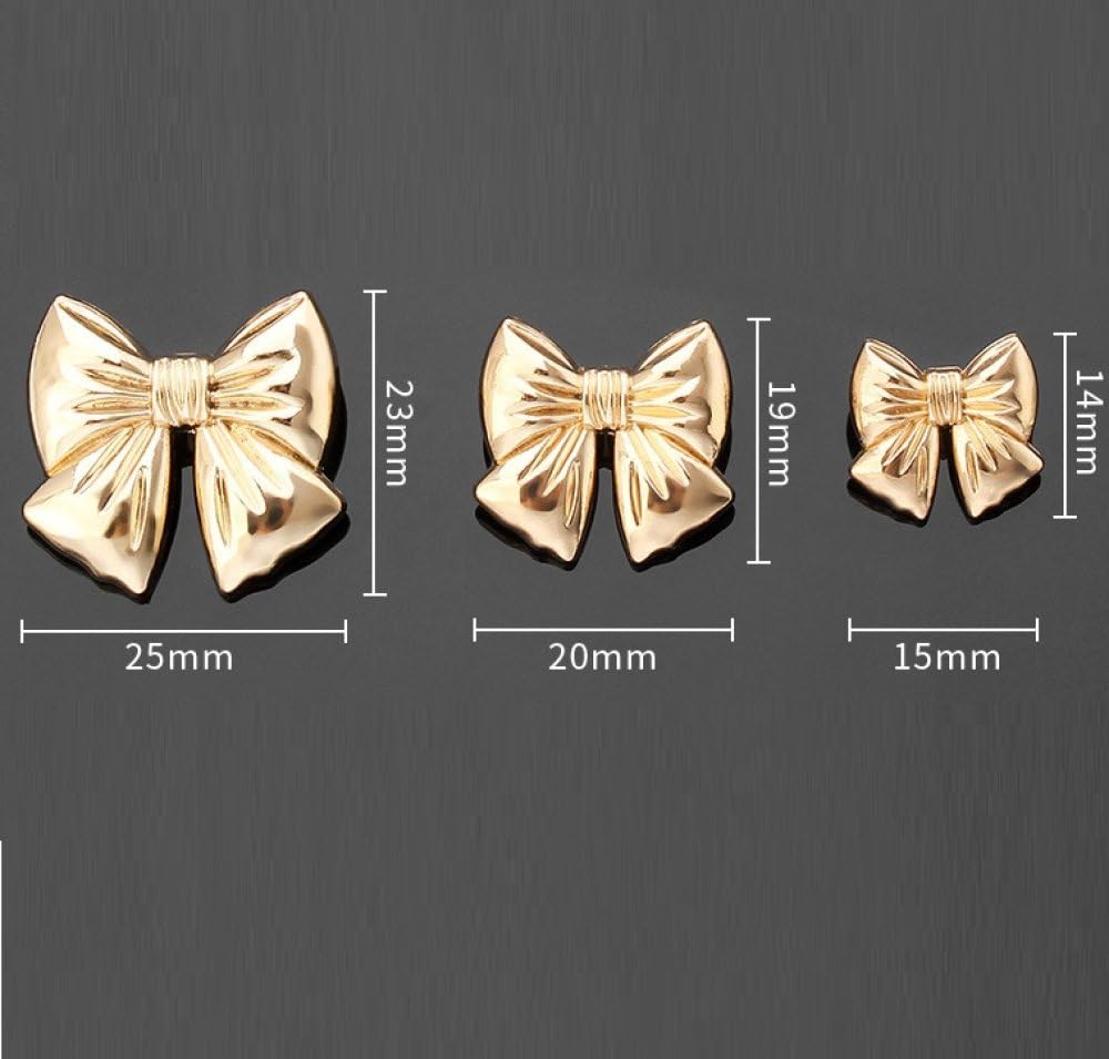 10 botones de lazo metal con vástago, for costura, cárdigans(Golden,15mm*14mm)