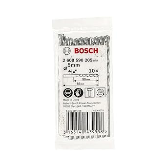 Bosch Professional Impact Drill Bit/Masonry Drill Bit Set With Diameter 5mm, Working Length- 50mm, Total Length 85mm, Pack Of 10