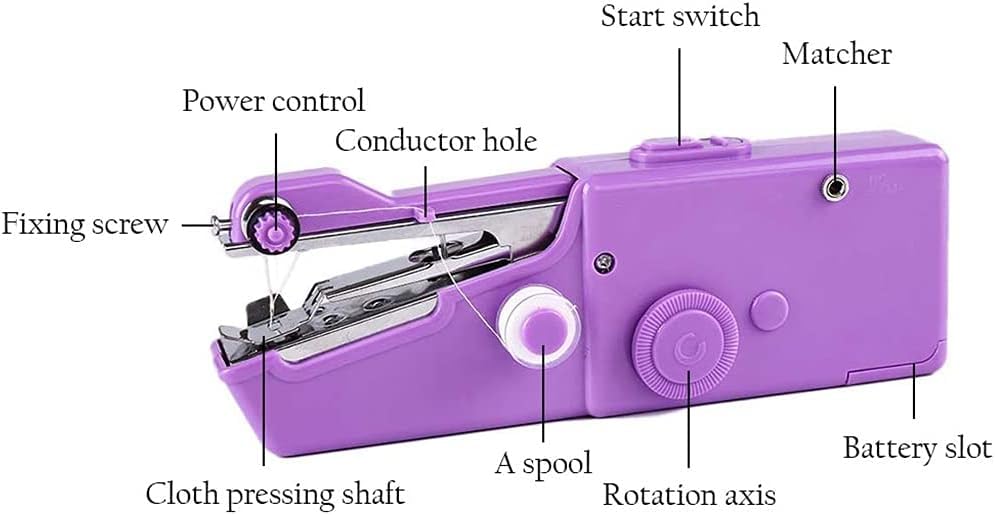 Naaimachine Draagbare Mini Huishoudelijke Handheld Elektrische Steek Handwerkset voor doe-het-zelf-kleding - Image 6