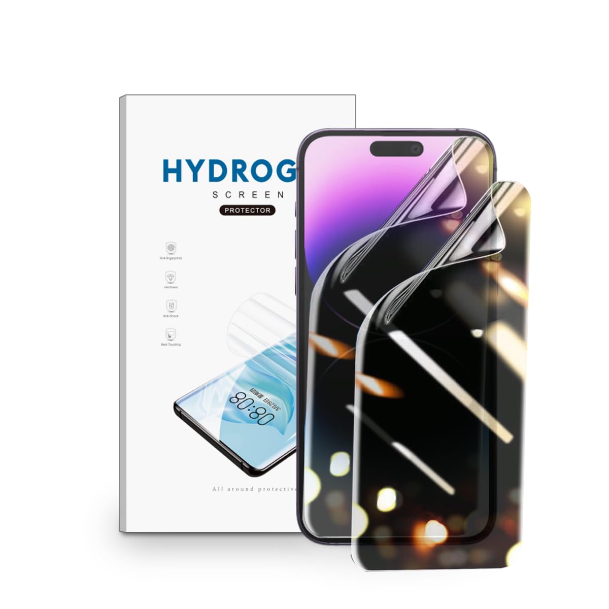 2 Piezas Película de Hidrogel Privacidad para iPhone 14 Pro Max，Anti-Espía Protector de Pantalla TPU Flexible Protector de Pantalla [no Vidrio Templado]