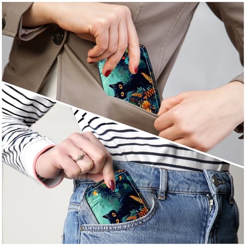 Image of Credit Card Holder, Mini Aluminum Card Wallet RFID Blocking Slim Metal Hard Card Case for Women Men, Pretty Cat