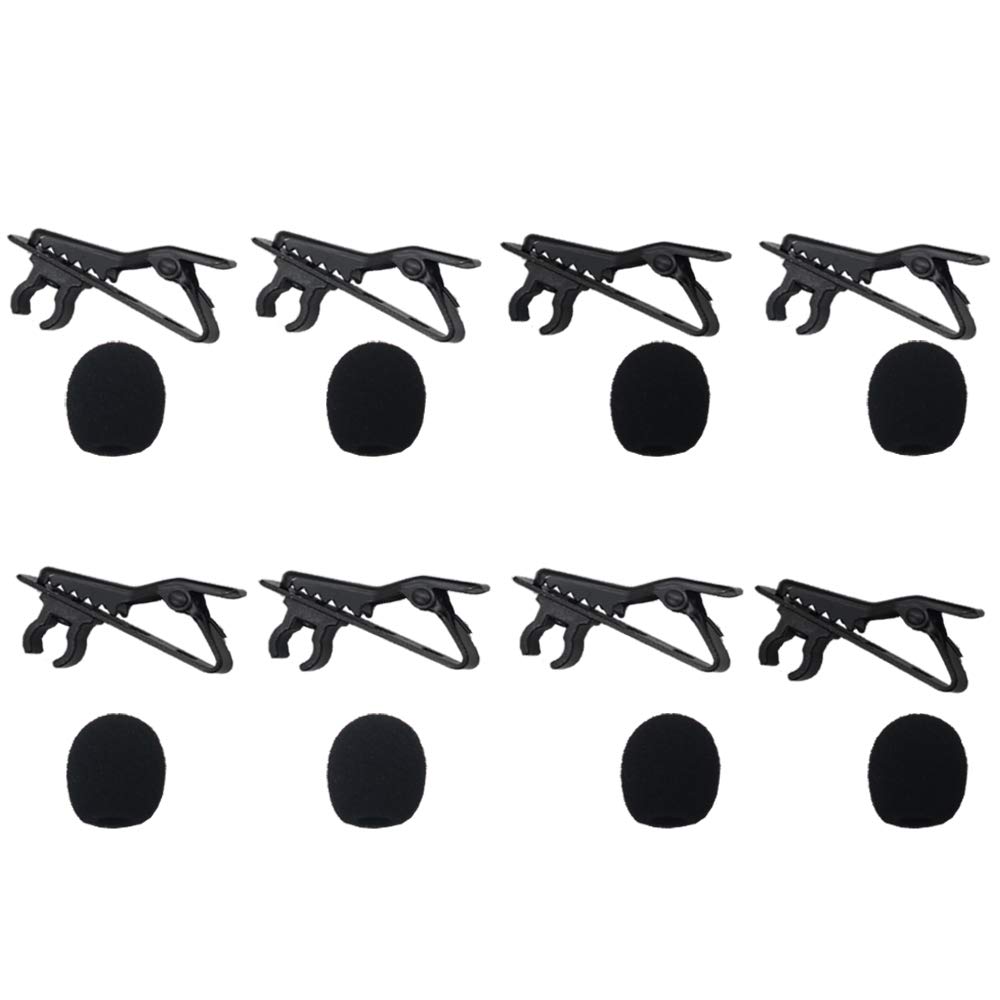 BAISDY8Pack Mini Size Microphone Windscreen Foam Mic Cover for Lavalier Lapel Microphone with Lapel Clips
