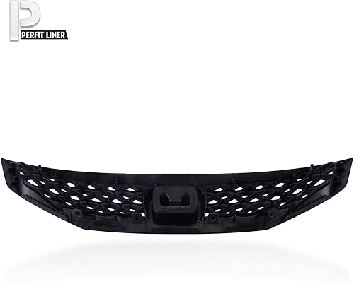Miniatura 7 de Perfit Liner Nueva parrilla delantera negra compatible con Honda Civic Coupé 2009 2010 2011 compatible con HO1200199 71121SVAA50