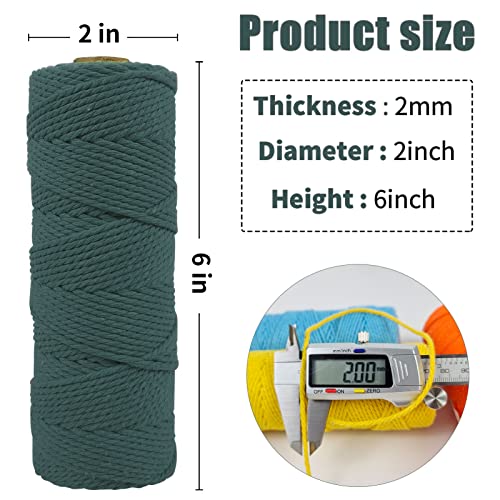 Jeogyong Pack Of 4 Macrame Cord 2Mm X 109Yards 3 Strand Colored 100% Natural Cotton Macrame Rope Cotton Cord-Perfect Macrame Supplies For Wall Hanging/Plant Hangers/Crafts/Knitting/Decorative Projects #TOP1