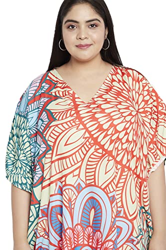 Image of Oussum Women Plus Size Kaftan Kimono Loose Maxi summer dresses for women Beach 3 /4 Sleeve Casual lounge dress Boho