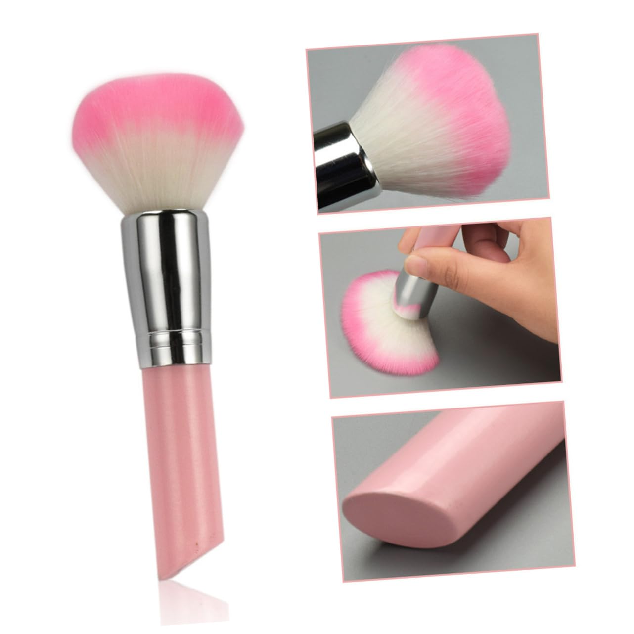 FRCOLOR Ergonomic Handle Makeup Brush Nylon Fiber Blush Brush for Daily Professional Use