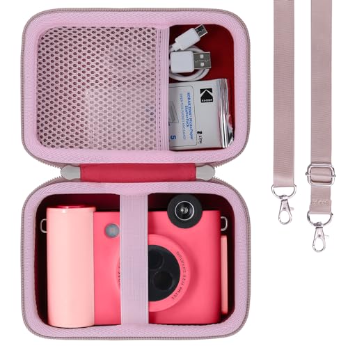 Image of khanka Hard Case for Kodak Smile+ /Kodak Smile Plus Camera,Fuchsia | EVA Hard Shell, Mesh Pocket Accessory Storage, Travel-Ready Portable Storage, Easy Carry Handle, Protective Case Only