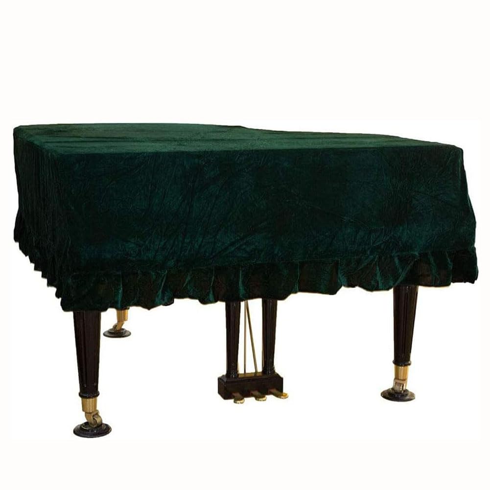 Copertina Pianoforte a Coda, Velluto Copertura Completa Impermeabile e Antipolvere, solare Protettiva con bordo morbido lavabile, per verticale (190-200(74-78in),Green)