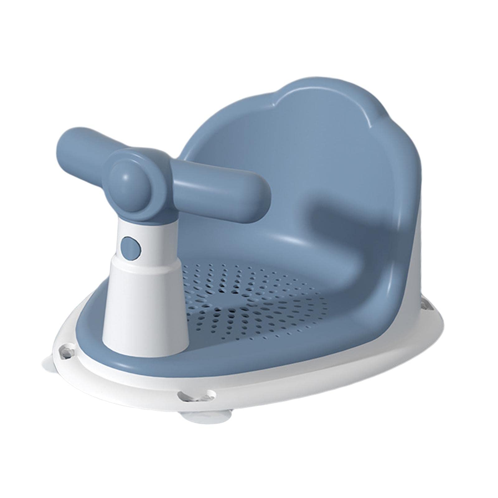 FytStycale Infant Bath Tub Seat Bath Tub Seat with Detachable Handle Infant Shower Chair Non Slip Suction Cups Toddler Shower Seats Soft Rubber Mesh, Blue