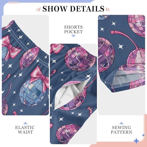 Pajama Bottoms, Disco Mirror Ball Cherry Sleeping Pant Lounge Wear Pajamas Long Pants Sleepwear Pjs4
