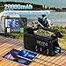 20000mAh / 74000mWh Emergency Crank Radio, NOAA/AM/FM Portable Weather Radio, Solar Hand Crank Radio, Battery Powered with USB Phone Charger, Flashlight Reading Lamp & SOS for Survival Camping (Black)