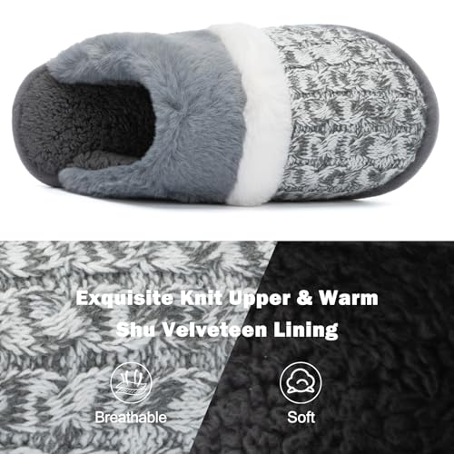 Image of GOEWY Cozy Slippers for Women Indoor and Outdoor Fuzzy House Shoes with Memory Foam Anti-Skid Sole Gifts for Women Mom Ladies