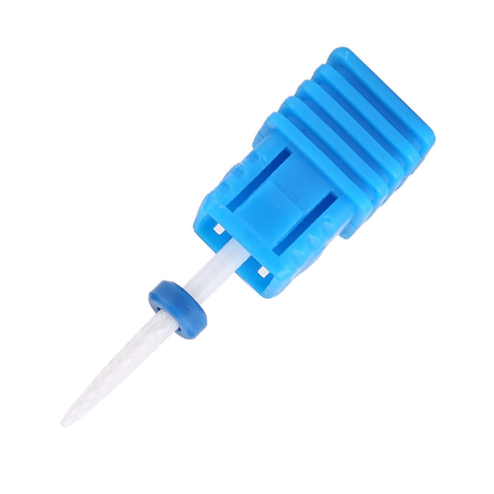 Punta trapano per unghie, punte manicure in ceramica per manicure Pedicure Gel per cuticole Smalto per unghie Cilindro a forma di testa di rettifica, con base di visualizzazione(White 01#)