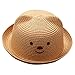 Berretto con Visiera per Bambino e Bambina,BYSTE Neonato Orecchie di Gatto Traspirante Cappello di Paglia, Cappello da Sole Estivo Cappello Panama Tesa Larga Berretto da Spiaggia (caffè)