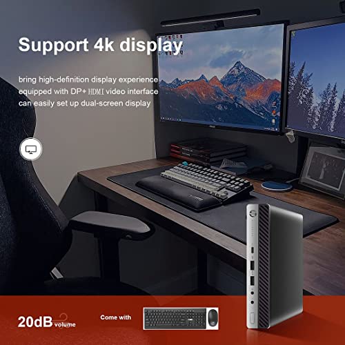Image of HP EliteDesk 800 G4 DM Dual 22 inch Computer Monitors and Mount Bundle, Intel i5-8500,16GB Ram 512GB NVMe SSD,WiFi,Windows 11 (Renewed)