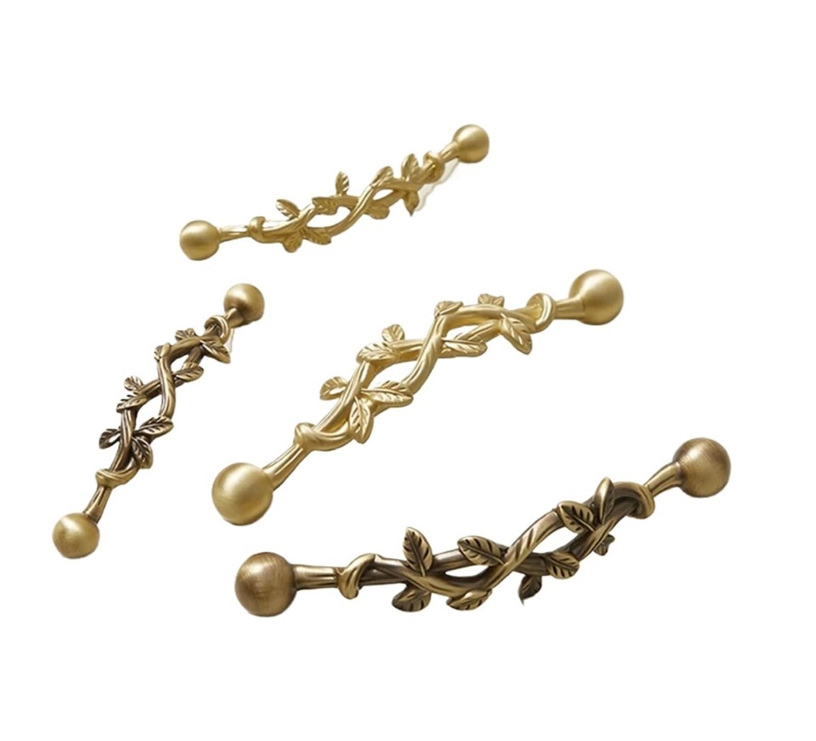 Qvorlth Vintage Cabinet Pulls Solid Brass Brushed Antique Pull Kitchen Cabinet Handle Wardrobe Drawer Knob Bronze Handles(7006-96-BB)