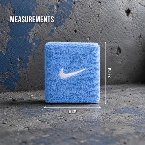 Nike Swoosh Classic Wristbands 2er Pack Schweißbänder Tennis Fitness Running Handgelenkbänder Sport, College Navy/White, One Size – Ansicht 6
