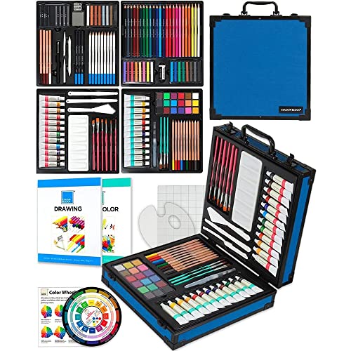 COLOUR BLOCK 151pcs Mixed Media Art supplies, 4 in 1 Professional kits I Acrylic Paint Sets I Watercolor Painting Sets I…