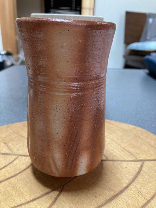 金重晃介作　有名作家備前焼緋麦酒呑お値下げしました。 金重晃介作 備前焼緋麦酒呑お値下げしました。