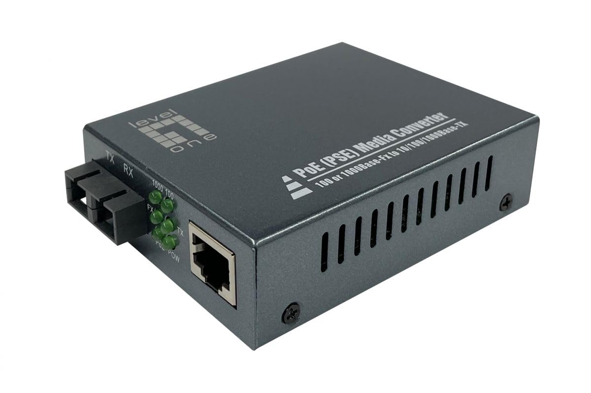 LevelOne GVT-2013 konwerter mediów Gigabit RJ45-na SC, PoE PSE, wielomodowe włókno szklane, 0,5 km