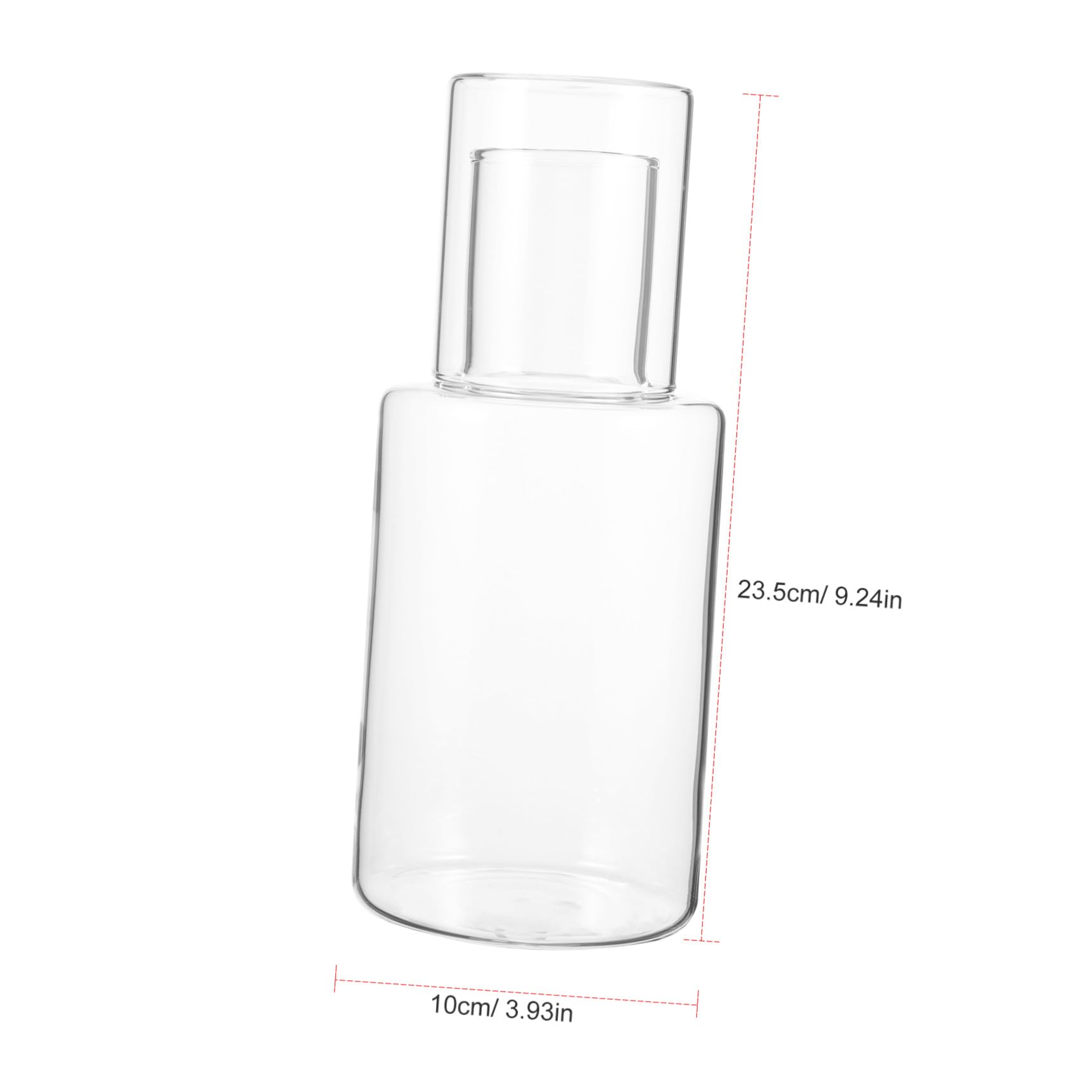 Glas Wasserkaraffe mit Becher Satz 1100ml für Nachttisch