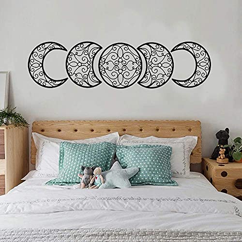 Moon decoration wall decoration, moon appearance wall art decoration wall hanging (5 pieces) Nordic wood moon appearance… - Image 4