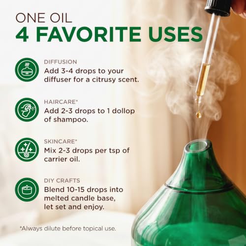 Image of 100% Pure Lemongrass Essential Oil - 4 Fl Oz - Lemongrass Oil for Hair, Skin, Diffuser, Aromatherapy & DIY Candle Making Scent
