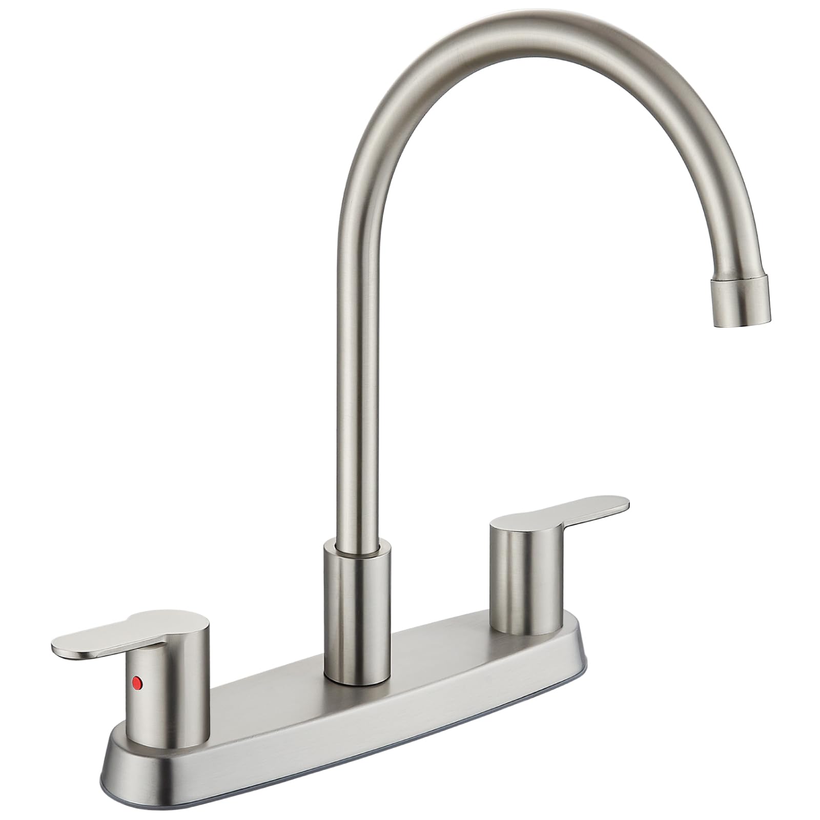 Kitchen Faucet 8 Inch Centerset Brushed Nickel 2-3 Hole Without Sprayer