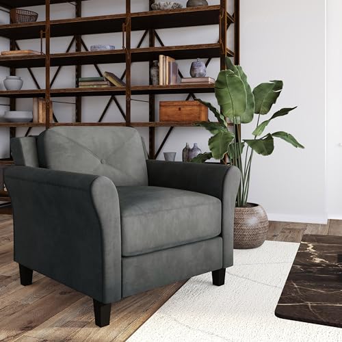 Sillón Plegable Microfibra Gris oscuro miniatura 2