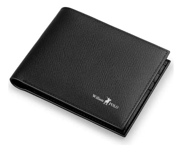 Carteira William Polo Pl171335 Couro Masculina Azul (Preto)