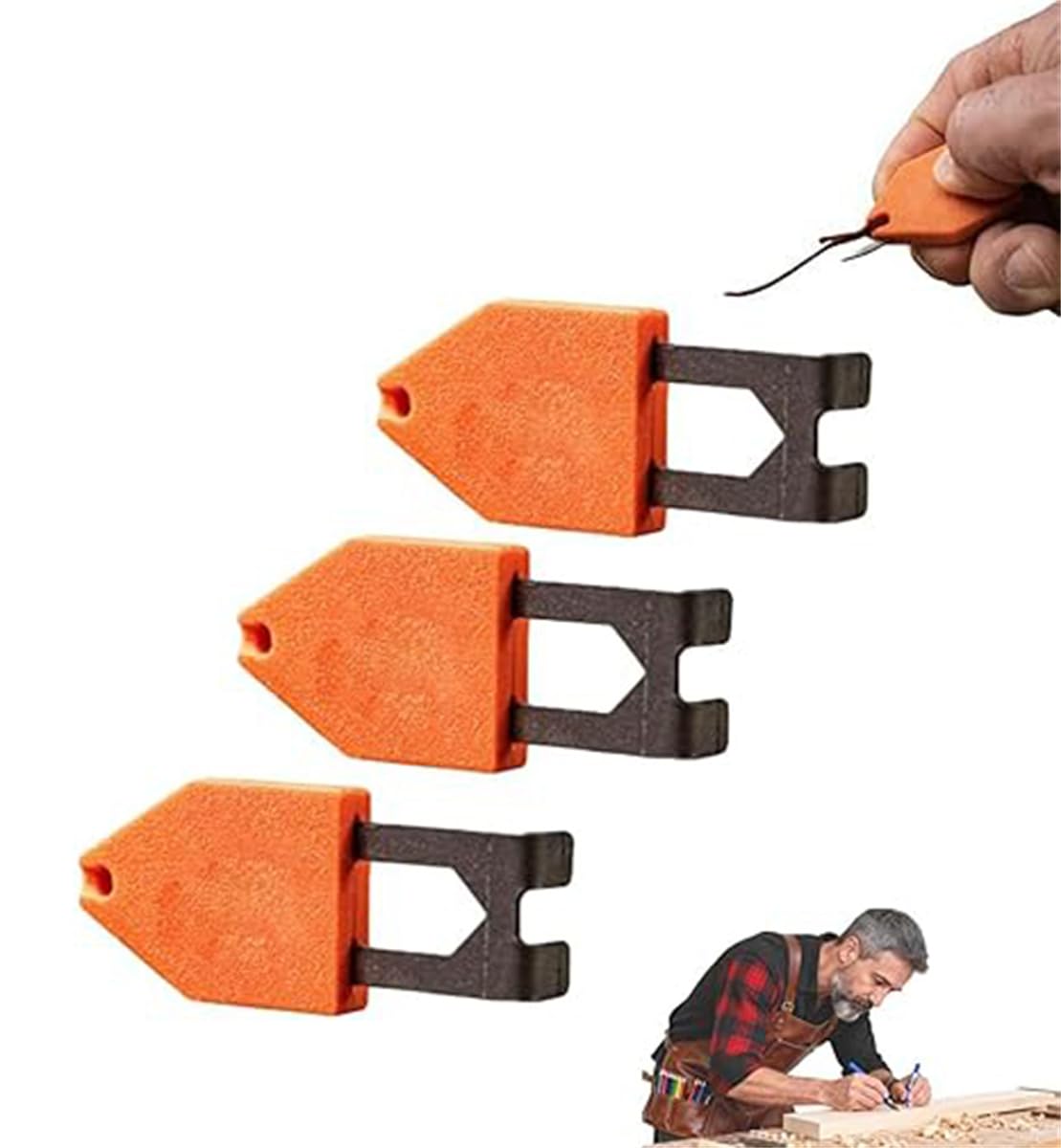Rope Anchor Hook – Portable Chalk-Line Anchor Hook Tool, One-Handed Operation Design, Easy & Quick Release Utility Hook, for Carpentry, Drywall, Roofing & Building (3 Pcs)